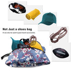 Shoe Bags 6 Pack for Travel with Handle as Packing Organizers for Suitcase and Luggage (Grey, black, purple)