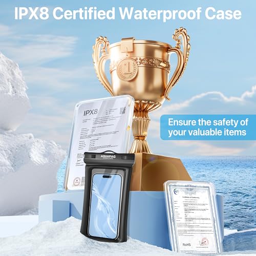 IPX8 Floating Waterproof Phone Pouch 2 Pack (Black Black 2 Pack)