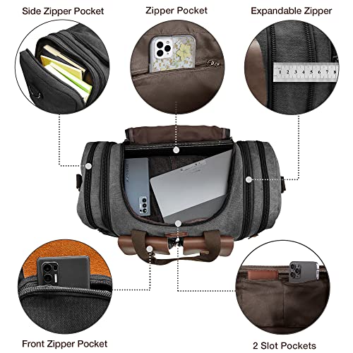 Canvas Duffle Bag (Black / Large-50L Duffle Bag)
