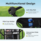 2 Pack Folding Camping Chair with Cooler Bag & Lumbar Support (Black&grey)