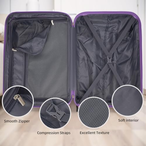 Luggage Sets 5 Piece (Lavender Blush / 5 Piece Set (20/24/28/DB/TB))