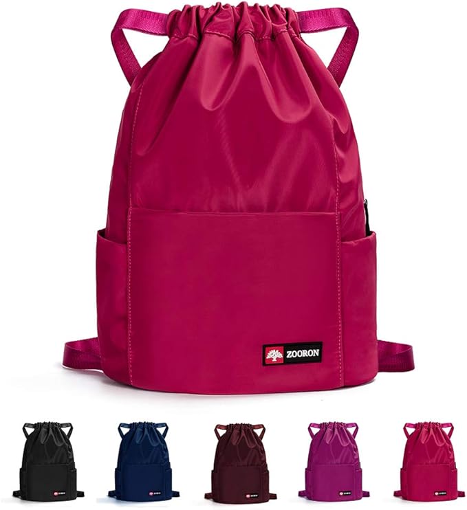 ZOORON Waterproof Drawstring Gym Backpack Bag by ZOORON