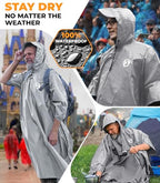 Rain Poncho for Adults (One Size / Grey)