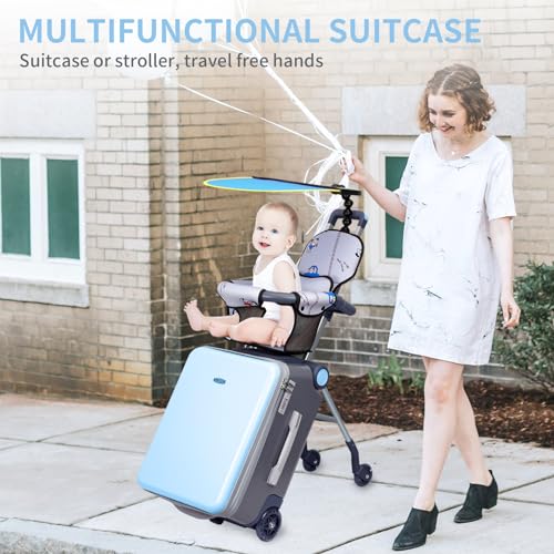 Expandable Luggage with Spinner Wheels (Blue visor)