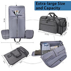 2 in 1 Garment Duffle Bags for Travel Mens Carry (Waterproof Compartment)