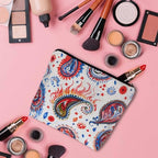 Paisley Floral Makeup Organizer Bag Cosmetic Bag For Men Women (9 x 7.1 inch / Paisley Floral)
