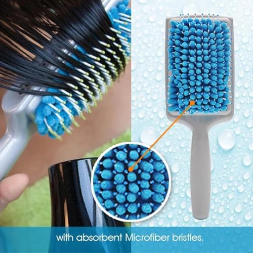 1Pcs Quick Dry Towel Hair Dryer Brush Paddle Brush Fast Drying Comb Detangling Paddle Absornet Hair Comb Dry Air Bag (25*10*5.5cm / Blue)