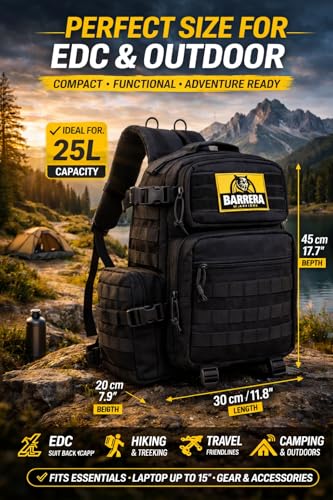 BARRERA Tactical Backpack 25L (Black / 25 L)