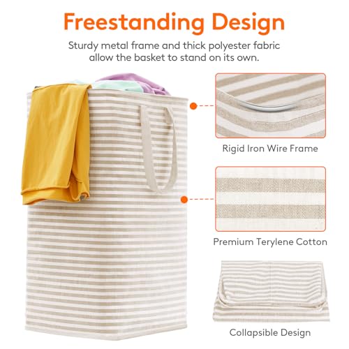80L Large Laundry Baskets (Beige / 80L)