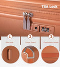 Hardshell 2 pcs Carry On Luggage Set (2 piece set Brown(zipper closure) / 20.8")