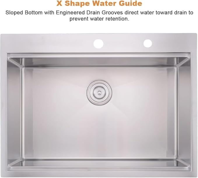 33x19 Drop In Kitchen Sink Workstation-Bokaiya Stainless Steel Kitchen Sinks - Image 5