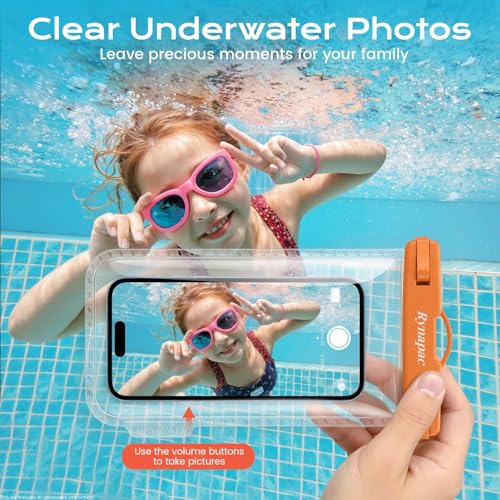 IPX8 Waterproof Phone Pouch ([Orange + Navy])