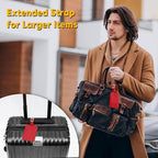 20 Pack Luggage Tags Faux Leather for Suitcases Travel Bag Labels with Protection Cover ID (Red Deep)
