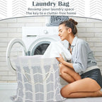 Canvas Laundry Bag with Handles & Drawstring 30"Wx35"H (Geom Arrow L+ / L+ 30"Wx 35"H┃1 Pack)