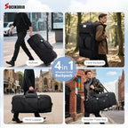 Tactical Travel Duffle Bag with Wheels and Handle 3 in 1 Large 85L XL Rolling Travelling Backpack Waterproof Oxford Carry On Hand Luggage Deployment Bags with Combination Padlock (Grey)