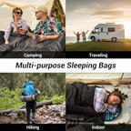 Sleeping Bag for Adults (BLACK / Right Zip)