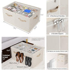 Shoe Organizer for Closet 2 Pack (Beige-2Pack / Extra Large(26.5''L x 16.54''W x 13.5''H))
