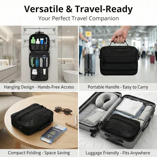 Tactical Toiletry Bag for Men (Black)
