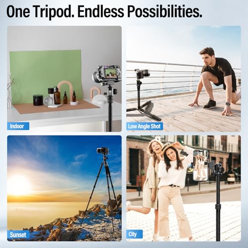 54" 137cm Carbon Fiber Travel Tripod for Camera with 360° Ball Head (54.5" Travel Tripod)