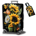Suitcase Protector Plus 1 Luggage Tag (Sunflower Orchids / XL)