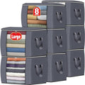 90L Clothes Storage (8 Pack-90l / Grey)