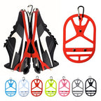 Shoe Holster For Backpack with Clip Hanger. Footwear Holder with a Carabiner for Sneakers (Red / Large)