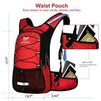 Insulated Hydration Backpack Pack with 3L BPA Free Leak Proof Water Bladder (Red)