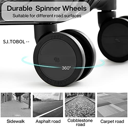 24 Inch Luggage Suitcases With Spinner Wheels Lightweight PC Hard Shell Rolling Suitcase With Travel Lock (24 Inch / Jet Black)