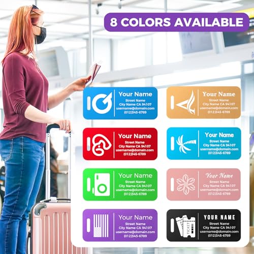 4PCS Personalized Luggage Tag (Purple / Small)