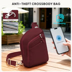 Anti Theft Crossbody Bags Small Crossbody Sling Bag for Women & Men (Burgundy)