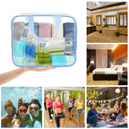 Clear Makeup Bags (Haze Blue-6PCS (Large+Medium+Small))