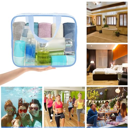 Clear Makeup Bags (Haze Blue-6PCS (Large+Medium+Small))