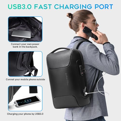 Genuine Leather Laptop Backpack Fits 15.6 Inch (Leather)