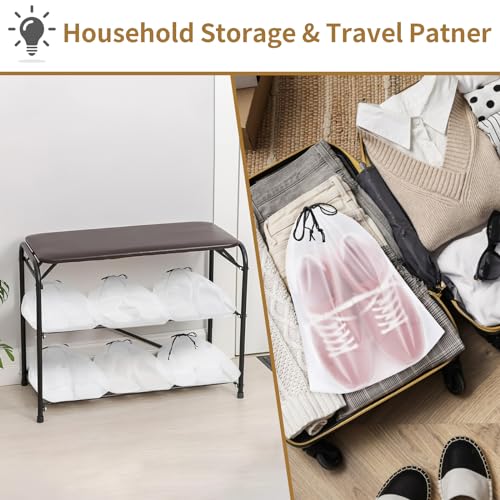 20 Pack Shoe Bags for Travel (Translucent)