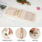 Small Travel Jewelry Organizer Roll for Women (Apricot / Small)