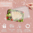 Prep 1 Compartment Meal Prep Containers with Lids (Peony Glitter)