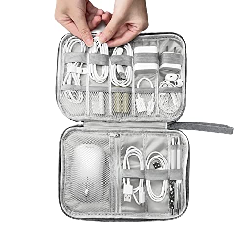Portable Electronic Organizer Case (A-2PCS Black+Grey / Single Layer)