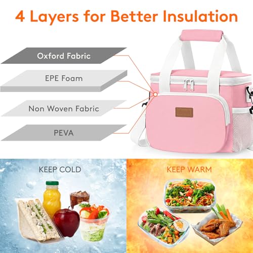 Insulated Lunch Box for Men (Light Pink / Medium(9L))