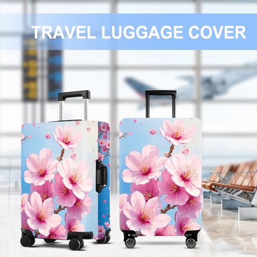 Peach Blossom Luggage Cover Washable Suitcase Protector Anti (Peach blossom / M(fits 24-26Inch suitcase))