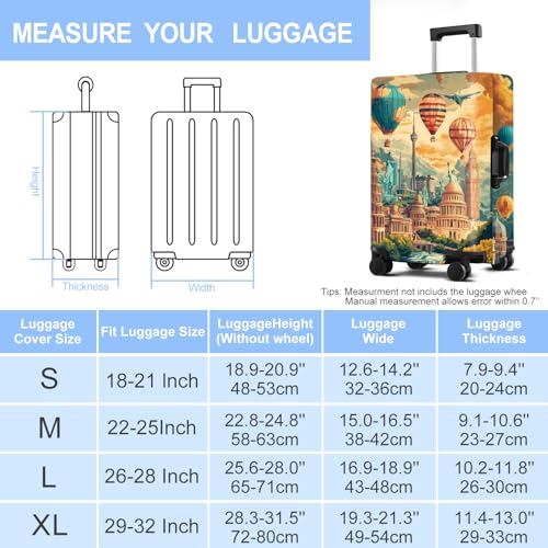 Balloon Luggage Cover Washable Suitcase Protector Anti (Balloon / S(20-22inch suitcase))