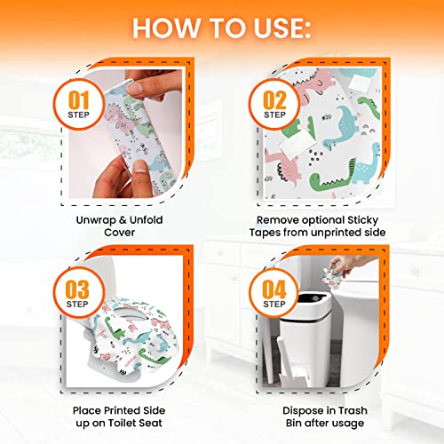 20 Pack Disposable Toilet Seat Covers (Dinosaurs)