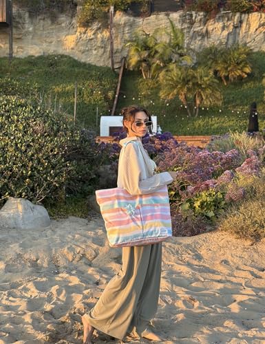 Beach Bags for Women (Rainbow Ripple / 28L)
