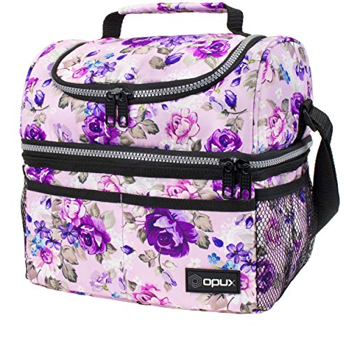 Insulated Lunch Bag for Women (Floral Purple)
