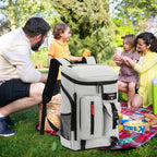 36 Cans Backpack Cooler Insulated Leakproof Soft Large Cooler Bag (Grey)