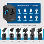 Universal Travel Adapter (Black/Blue)