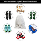 8PCS Travel Shoe Bags with Rope for Men and Women Large Shoes Pouch Organizers (White)