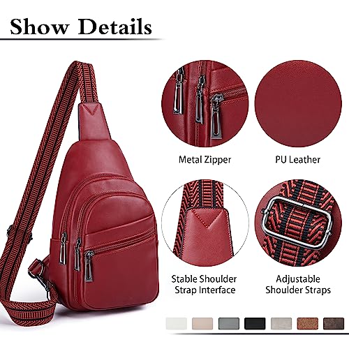 Sling Bag Crossbody Bags (Deep Red)