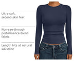 Womens Long Sleeve Shirts Basic Compression Tops Navy XL (X-Large / Navy)