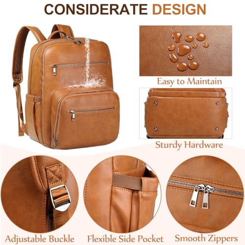Diaper Bag Backpack for Mum Dad (Tan)