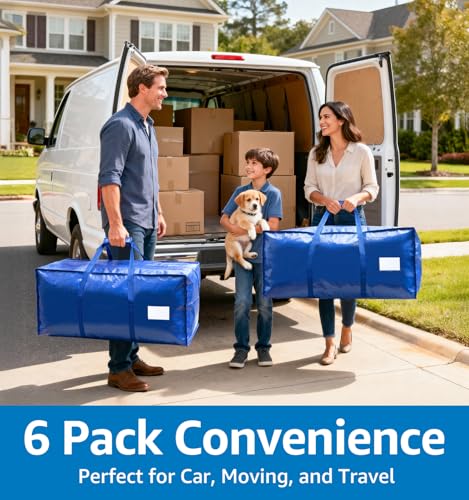 6 Pack Large Moving Bags Heavy Duty